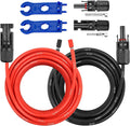 10AWG Solar Extension Panel Cable - 30FT Solar Wire with Waterproof Female and Male Connector and Solar Panel Adaptor Kit Tool PV Wire for RV, Home, Boat, Solar Panels(30feet Red + 30feet Black)