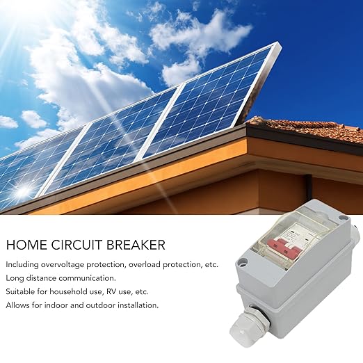 Mini Circuit Breaker, 2P DC 500V 32A, PV Disconnect Switch, Solar PV Isolator with IP65 Distribution Box for Solar Panels Grid System, Without Cable