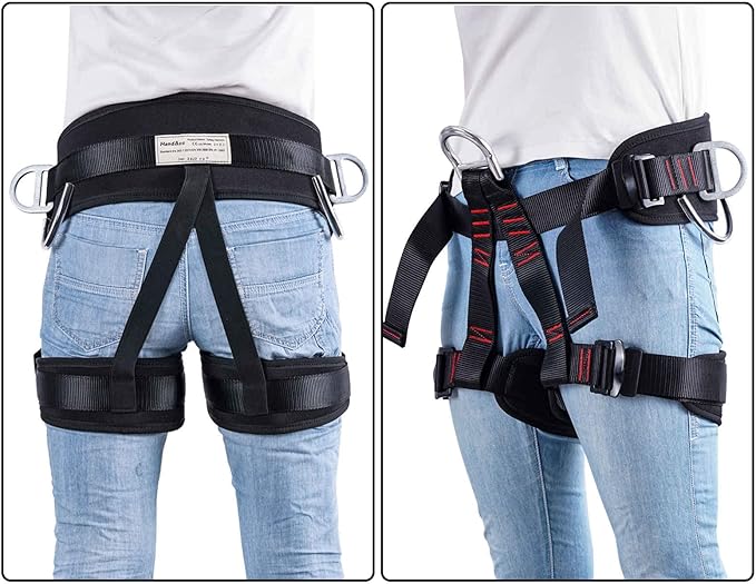 Thicken Professional Safety Belt with Magnesium Alloy Connection Ring - Tree Climbing, Fire Rescue, Rappelling Gear
