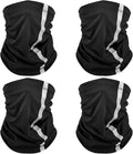 SATINIOR 4 Pcs Neck Gaiter for Men Reflective Face Mask Cover, UV Sun Protection Neon Balaclava Hi Vis Bandana for Work