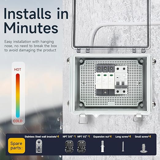 Waterproof Outdoor Project ABS Plastic Junction Box，IP67 Waterproof Clear Enclosure Boxes for Outdoor Garden with Hinged Cover, Mounting Plate, Wall Brackets, Cable Glands (Clear, 5.9"x5.9"x3.5")