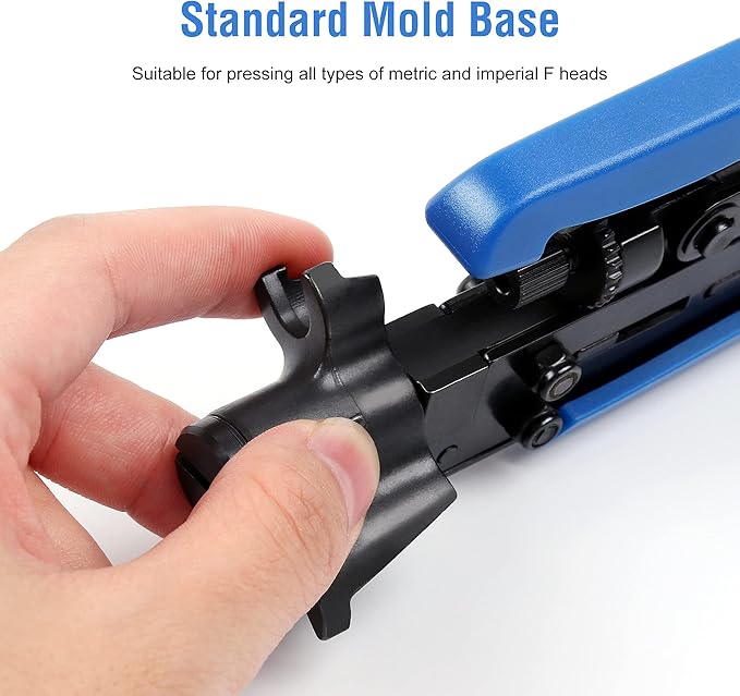 Knoweasy Coax Compression Tool - Coax Crimper and RG6 Coaxial Crimper for RG6, RG59, and RG11 Cable F-Connectors