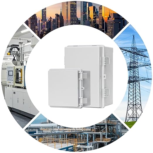 Waterproof Electrical Box ABS Waterproof Electrical Junction Box IP66, Weatherproof Plastic Enclosure with Mounting Plate, for LED Lights Solar Panels CCTV Cameras (7"x5.1"x3.5")