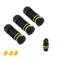 IP68 Waterproof Junction Box Outdoor 2way 3Pin (AC450v,17.5A) M18 Wire Range(5-10mm) Electrical Cable to Board Connector,Suitable for Repair and Extend Power Cables,UL（3Pack）