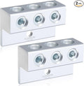 Blulu 2 Pieces Dual Aluminum Ground Lug Dual Rated Double Wire Barrel Aluminum Mechanical Lug (350 Mcm-6awg)