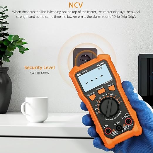 Neoteck 2000 Counts Digital Multimeter Voltmeter Tester with NCV, LCD for AC/DC Voltage&Current, Resistance, Capacitance, Live Wire, Frequency, Temperature, Duty Cycle, Continuity, Diode Measuring
