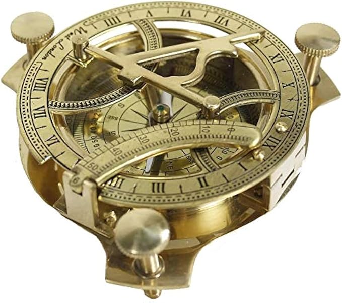 5" Brass Sundial Compass Solid Brass Sundial Compass Rustic Vintage Home Decor Gifts