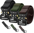DOOPAI Tactical Belt for Men, 3Pack Military Nylon Web with Heavy Duty Quick Release Metal Buckle