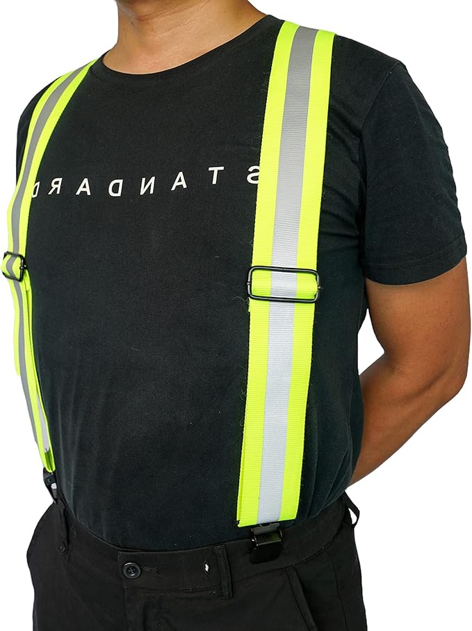 MELOTOUGH Reflective Safety Suspenders|Work Suspenders with Hi Viz Reflective Strip Hold Up Tool Belt Suspenders