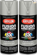 Krylon K02723007 Fusion All-In-One Spray Paint for Indoor/Outdoor Use, Gloss Smoke Gray 12 Ounce (Pack of 2)