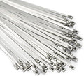 Metal Zip Ties 11.8 inch 100pcs 304 Stainless Steel Zip Ties Heavy Duty Multi-Purpose Self-Locking Cable Ties for Machinery, Vehicles, Exhaust Wrap, Farms, Pipes, Roofs, Cables, and Outdoor Fence