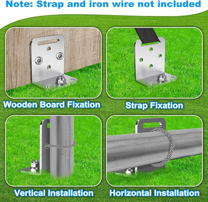 24'' Ground Anchors Screw in Earth Anchor 10mm Solid Steel with L Bracket for Trampoline Shed Carport, 2" Helix Blade & Chrome Plated Finish