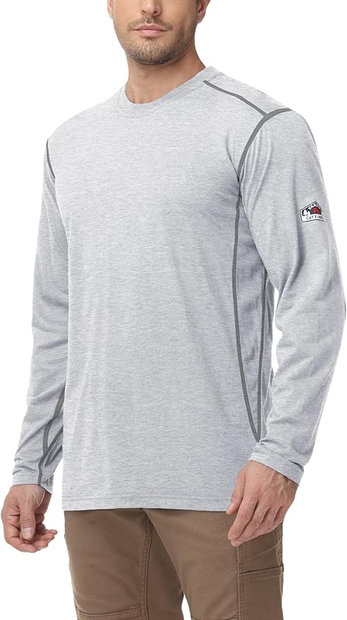 FR Shirts for Men 4oz Lightweight Fire Resistant Shirts for Men Long Sleeve Welding Shirt CAT1