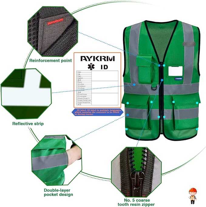 small womens safety vests green