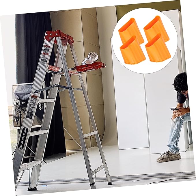 Angoily 4sets Ladder Feet Pads Ladder Leg Protective Covers Non-Slip Plastic Feet 4pcs*4