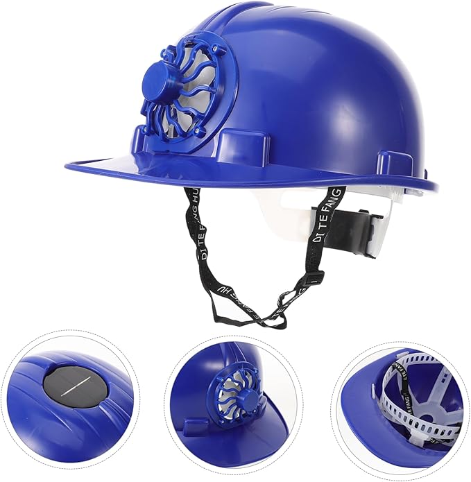 Solar-Powered Helmet Fan Hard Hat for Construction Workers Men's Safety Hat Cooling Breathable
