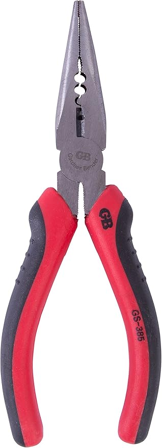 Gardner Bender GS-385 Long Nose Electrical Pliers, Cutter & Crimper, Solid & Stranded Wire, 14-16 AWG, Hand Tool, 6½ in., Red