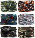 KINREE Neck Gaiter 6 Pack, Multifunctional Headwear UV Protection Breathable Headband Face Mask for Men Women Outdoor Sports