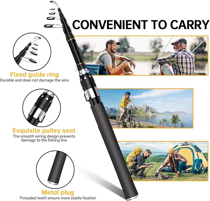 All-in-One Telescopic Fishing Rod Reel Combo Kit - 100M Line, Lures & Case for Saltwater/Freshwater