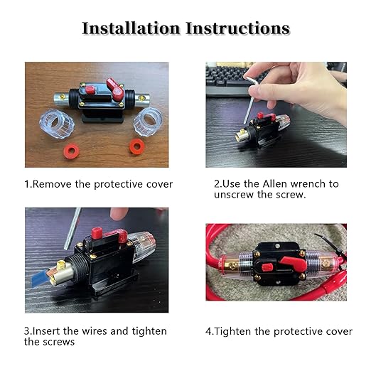 150 Amp Circuit Breaker Manual Reset Inline Fuse, 12V-48V DC for car Audio Marine Boat Trolling Motor Solar System Protection