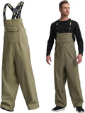 Men's Waterproof Workwear Bib Overalls - Heavy Duty Stretchable Rain Bibs for Fishing & Outdoor Work