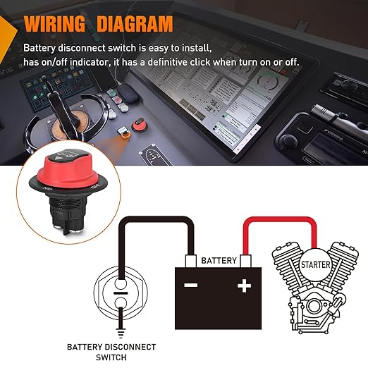 Nilight Battery Disconnect Switch 50A Master Disconnect Isolator 12V-48V On Off Power Cutoff Switch Waterproof Heavy Duty for Marine Boat Car RV ATV UTV Yacht, 2 Years Warranty