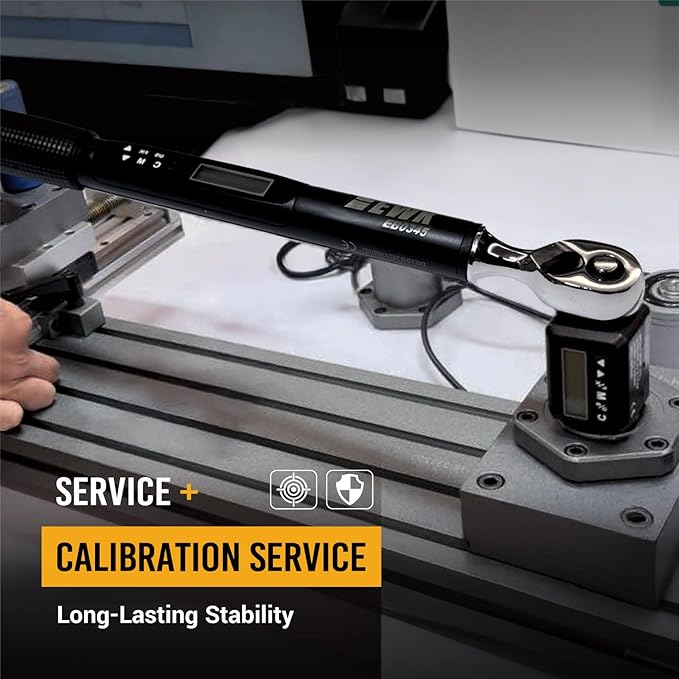EWK 3/8" Drive Digital Torque Wrench 5-100 ft-lbs (6.8-135 Nm), with LED Display & Buzzer Alert, for Small Car Repairs