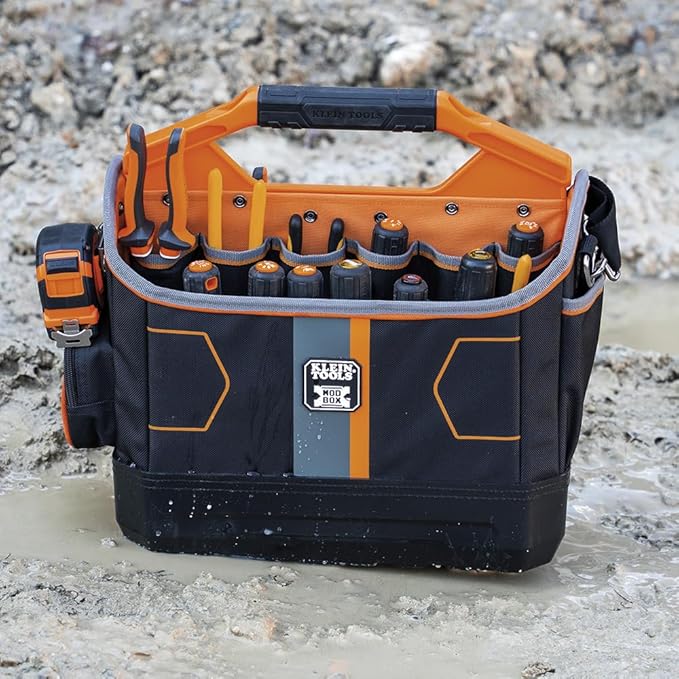 Klein Tools 62202MB MODbox Tool Tote, Part of the MODbox Mobile Workstation, 33 Pockets, Ample Tool Storage, Zipper Pocket for Small Items