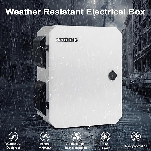 Outdoor Electrical Box, Cold-Rolled Steel Plate, Aluminum Alloy Back Beam, One-Piece Ventilation Design, IP65 Waterproof, Wall/Pole Mounted (17.7" x 13.8" x 7.9")
