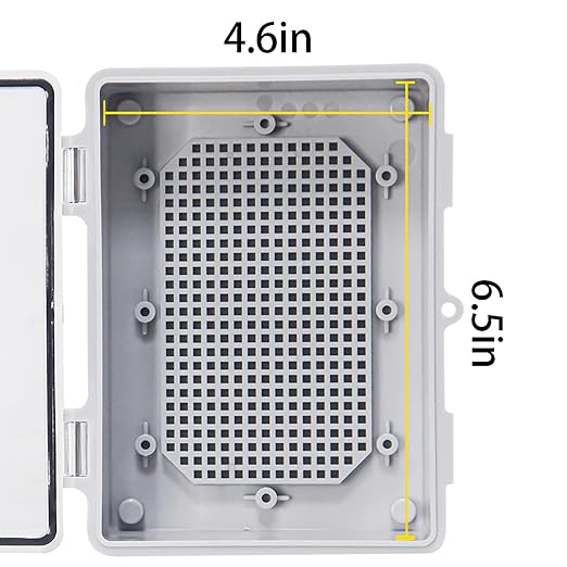 Outdoor Junction Box, Electrical Box,Waterproof ABS Plastic Dustproof Waterproof Outdoor Project Enclosure ith Plastic Snap Clear 7"x5.1"x3.5"
