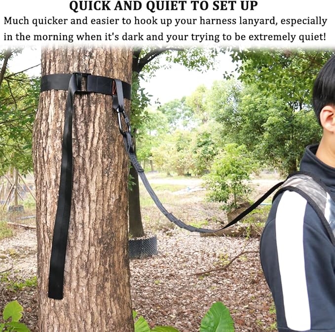 Boaton Tree Strap for Hunting, Quick and Quiet Set Up, Tree Stand Safety Strap, Tree Strap for Safety Harness, Tree Stand Accessories