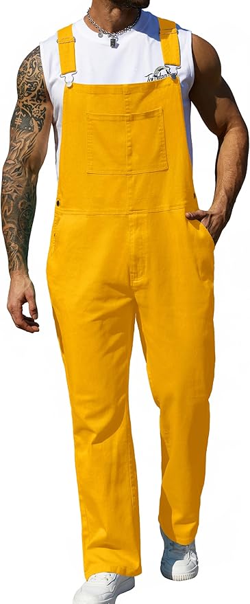 Overalls for Men Fashion Coveralls Work Utility Denim Women Bib Jumpsuit with Pockets