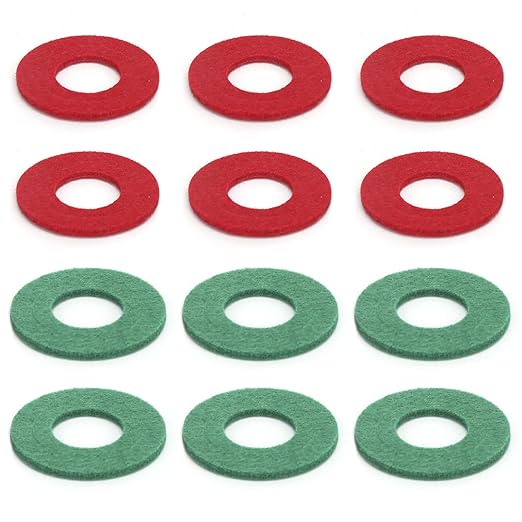 Battery Terminal Washers Set, 12-Piece Insulated Battery Protectors and Cable Mats for Car, Truck, Boat Batteries (Red and Green)