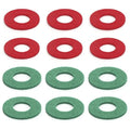 Battery Terminal Washers Set, 12-Piece Insulated Battery Protectors and Cable Mats for Car, Truck, Boat Batteries (Red and Green)