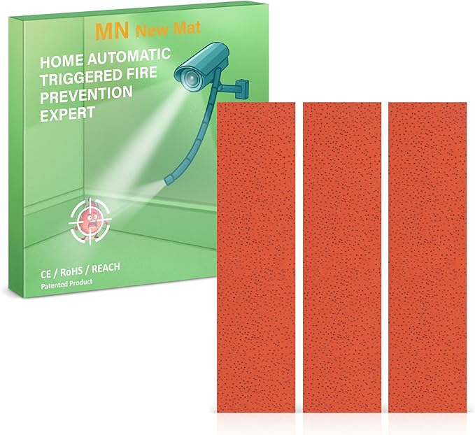 Fire Prevention Stickers 3-Pack, Cuttable Fire Suppression Sheets for Electrical Panels, Outlets&Appliances, MNNEWMAT Automatic Fire Prevention Pads,Easy Install Self-Adhesive Flame Suppressant Sheets
