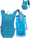 Hydration Backpack with 2L Water Bladder, Hiking Water Backpack for Men Women with Phone Pocket and Helmet Holder