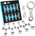 Torque Adapter Set Metric 12-PCS, Includes 10, 11, 12, 13, 14, 15, 16, 17, 18, 19mm Torque Wrench Adapter, 12 Point Torque Extender Adapter with 1/2" + 1/4" Drive Converters