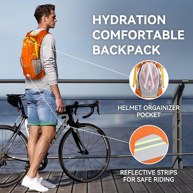 Hydration Backpack with 2L Bladder – Durable Lightweight Water Pack for Running, Hiking, Biking – Fits Men, Women, Youth