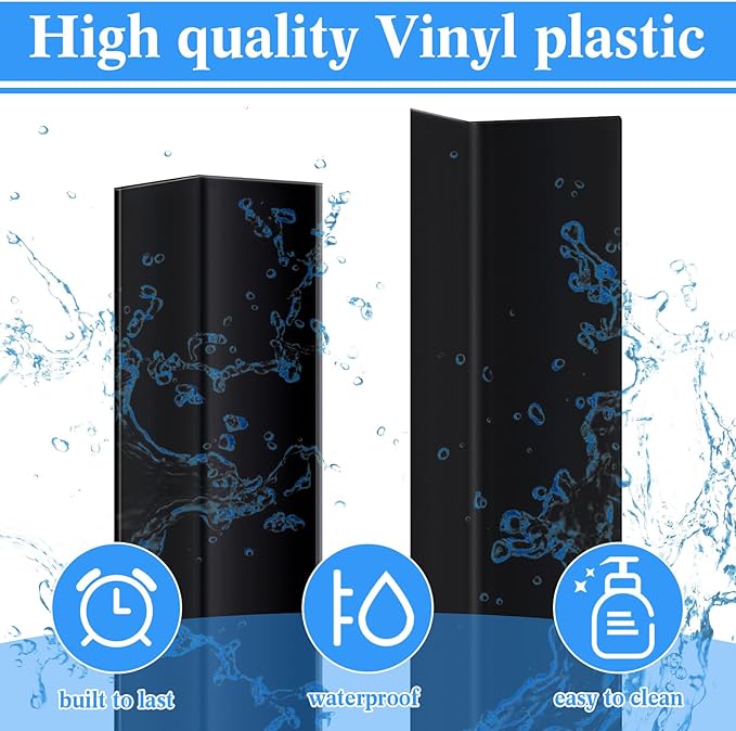 Sasylvia 10 Pcs 2-3/8 x 48 Inches Wall Corner Protector Guards, Avoid Scratching Scuffs, Black Vinyl Corner Trim Molding, Easy to Install & Cleaning for Door Countertop Furniture Cabinet Protection