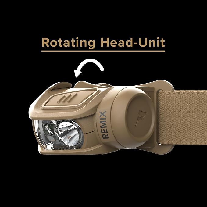 Princeton Tec Remix LED Headlamp (300 Lumens, Tan w/Red LEDs) (RMX300-RD-TN)