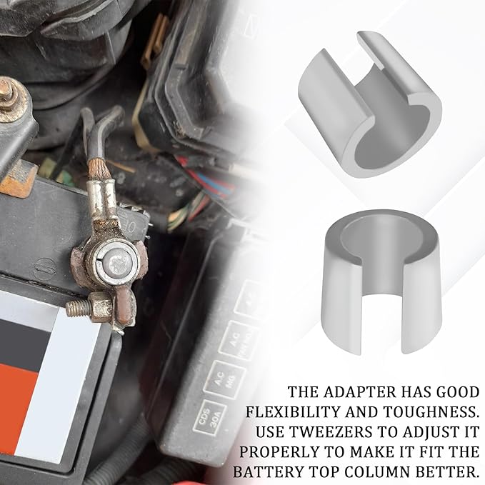 2Pair Battery Terminal Shim Battery Post Shims Adaptor Sleeves Positive & Negative Converter Post Terminal Connector, Universal Pure Lead Anode Cathode Sleeves SUV Truck Car Accessories