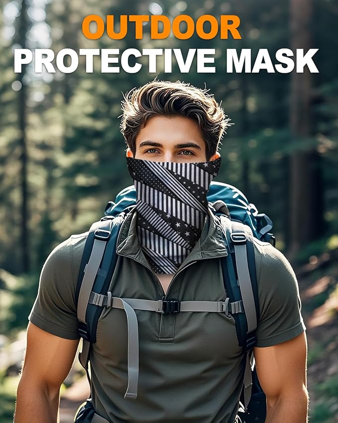 4Pack Neck Gaiter for Men Women Face Cover Mask Head Wrap Balaclava Headwear Bandana Headband Magic Scarf