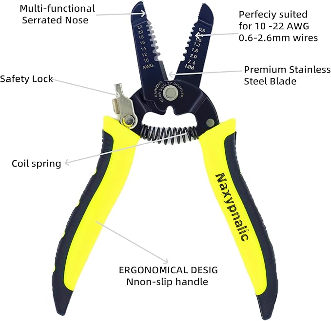 Wire Stripper Tool 10-22 AWG, Micro Wire Strippers, Insulated Wire Pliers, Multifunctional Wire Stripping Tool, Wire Stripers