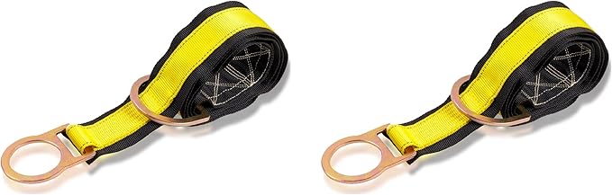 Palmer Safety 3-Pack 4 Ft Cross Arm Strap, 3" Wide Beam Straps Choker w/Large & Small D-Ring, ANSI OSHA Anchorage Sling Fall Protection Lanyard