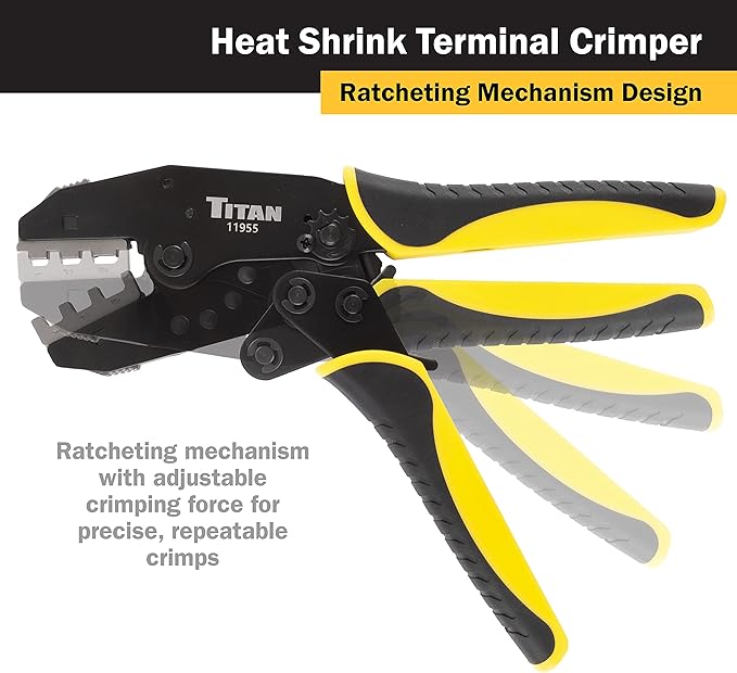 Titan 11955 Ratcheting Heat Shrink Terminal Crimper