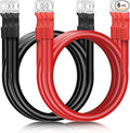 Linkstyle 6PCS 4 AWG 12 Inch Battery Cables, 30CM Pure Copper Power Inverter Wire with 5/16" Lugs Terminals, for Solar Auto RV Car Golf Cart Marine
