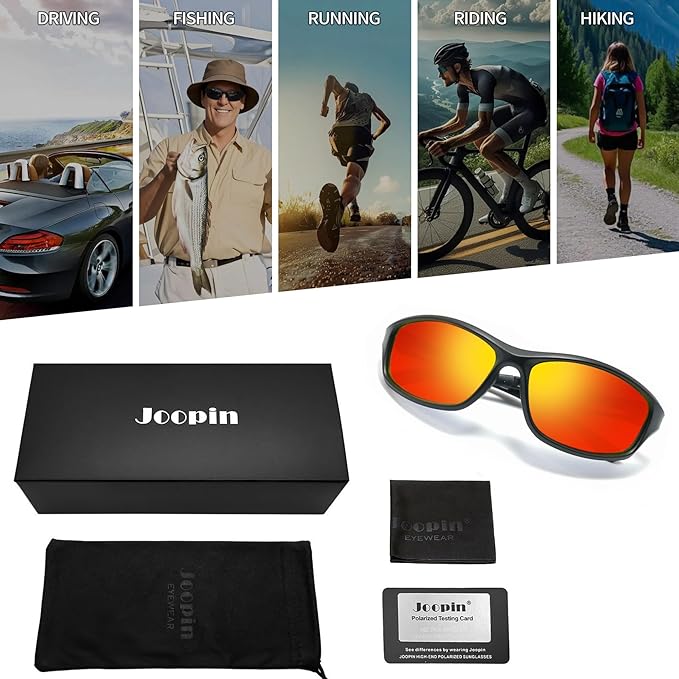Joopin Sports Sunglasses Polarized UV400 Protection Wrap Around Sun Glasses Shades for Men Women