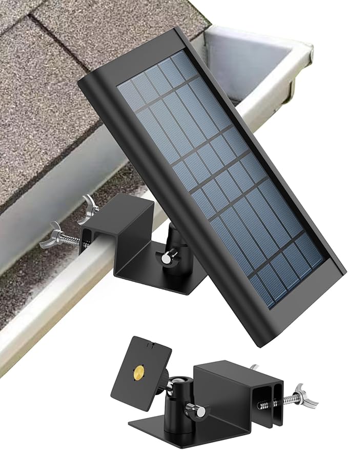 Gutter Mount Compatible with Solar Panel and Small Solar Panel, Adjustable and Sturdy Gutter Mount, Perfect Angle for Arlo/Eufy/Wyze Solar Panels, 1Pack
