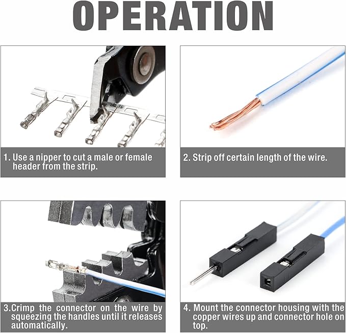 iCrimp SN-025 Dupont Crimper, O Crimp Tool, D-sub, Dupont Connector Wire Crimp Tool AWG 28-18(0.1-1mm²) for Harwin, Amphenol MINI-PV Connectors Molex KK 396 Micro Timer Connectors