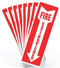 Fire Extinguisher Signs, Safety Sign Sticker - 8 Pack - 4" X 12" - 5 Mil Vinyl Bright Red and White Colors - Durable Self Adhesive, Weatherproof & UV Protected Ideal for Home, Office or Boat